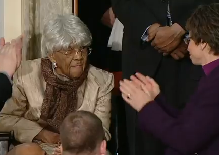 “Desiline Victor, the 102-year-old black woman tried hard to stand but couldn’t. Boehner could, but didn’t.”