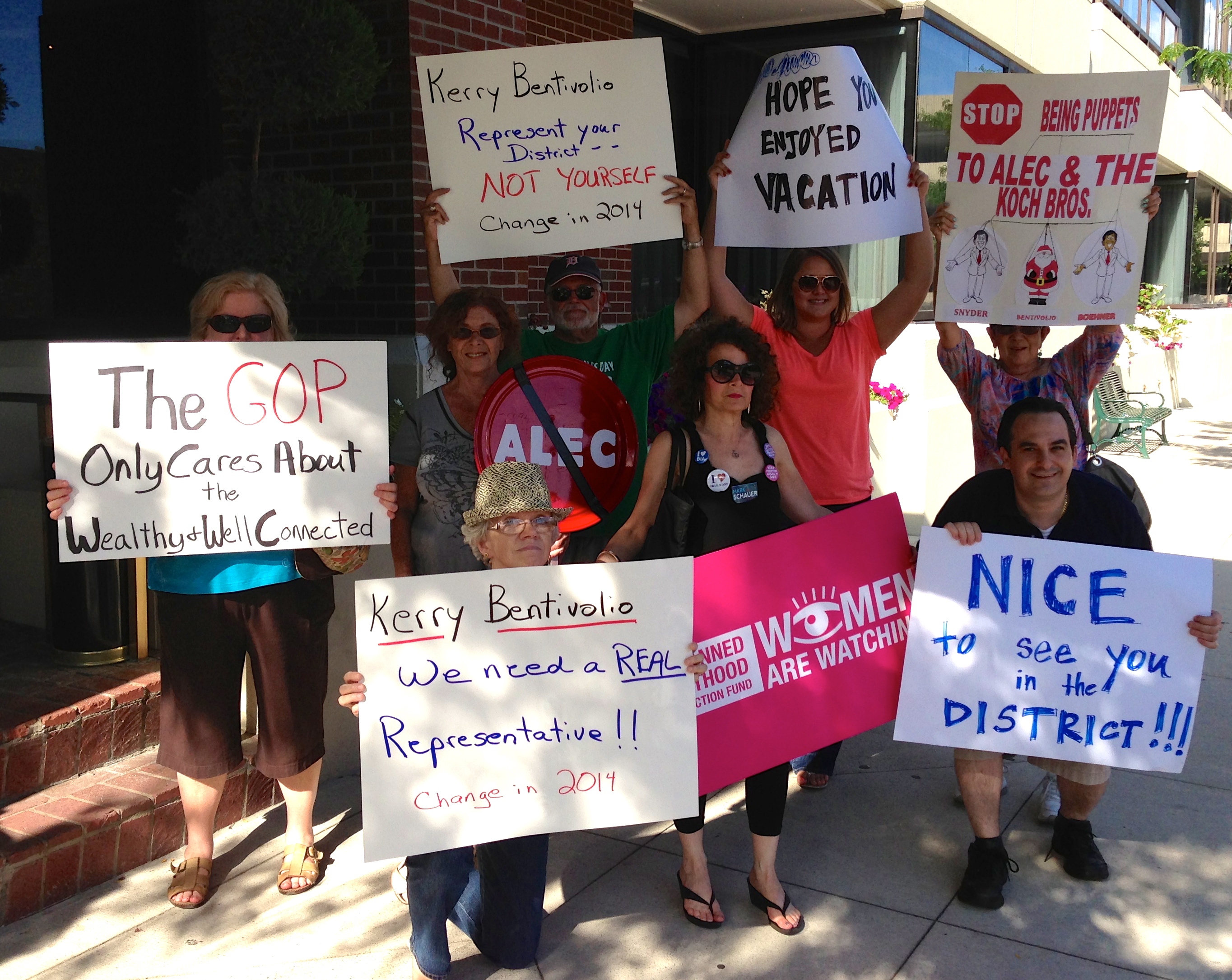 Protesters gather to remind Rep. Kerry Bentivolio who he works for