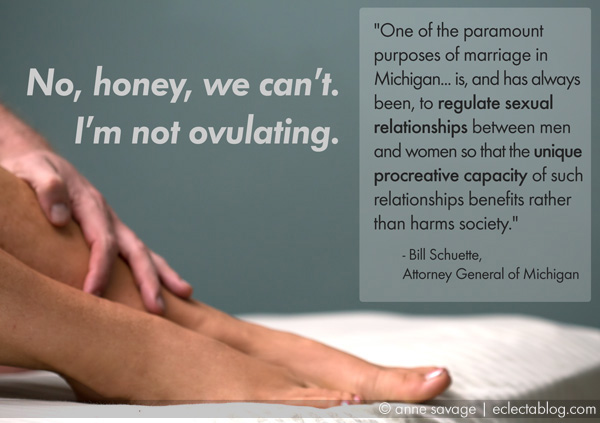 Michigan Attorney General Schuette: Marriage is for regulating sexual relationships to make babies