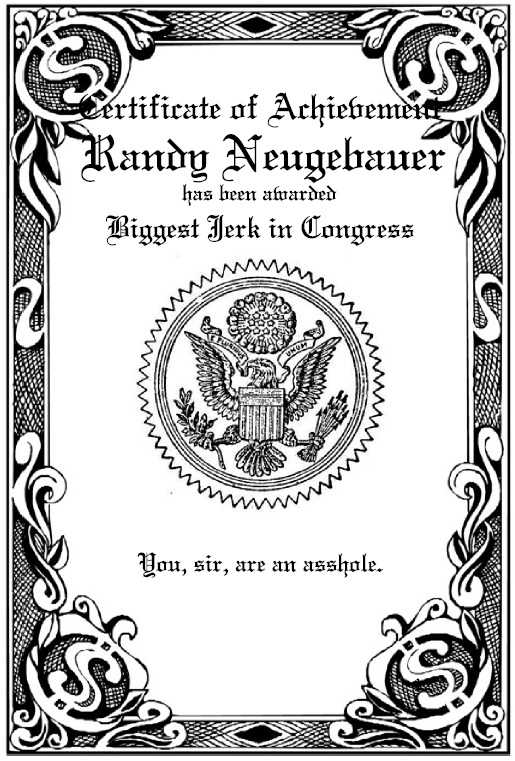 Today’s “Biggest Jerk in Congress” winner: Randy Neugebauer who forced a U.S. park ranger to apologize for doing her job