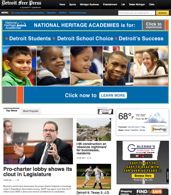 For-profit charter school corporation’s Detroit media ad buy now has a price tag: several hundred thousand dollars