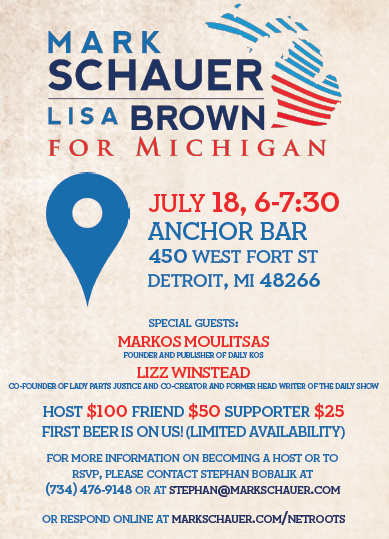 Join Mark Schauer for a Happy Hour Fundraiser at Netroots Nation – July 18, 2014