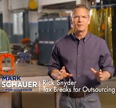 VIDEO: Mark Schauer vows to repeal Snyder’s tax on seniors & make corporations that send jobs overseas repay tax breaks