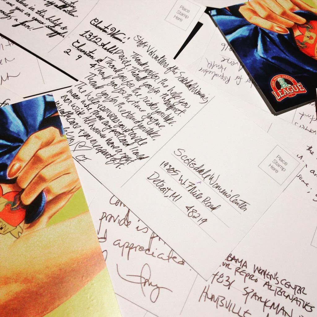 ACTION: Join Lady Parts Justice League and thank women’s clinics on #PostcardSunday Nov. 29