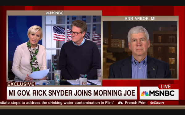 Gov. Snyder throws mid-level bureaucrats & “career service people” under the #FlintRiverCrisis bus on MSNBC’s Morning Joe