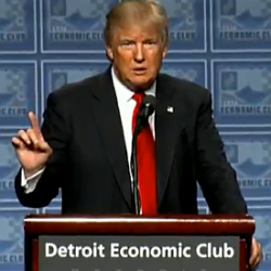 Donald Trump makes news in Detroit by not deviating from his teleprompter