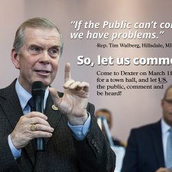 Tim Walberg laughingly claims to “lead the way in holding town halls”, residents are calling his bluff