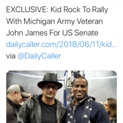 What exactly will it take for GOP Senate candidate John James to renounce Ted Nugent-wannabe Kid Rock’s endorsement?